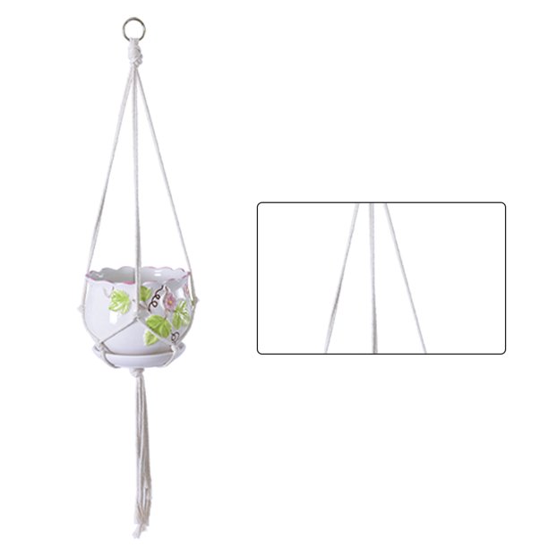 Yuarrent Cestas colgantes 100 hechas a mano, soporte para plantas, macramé, colgador de plantas, maceta para colgar en la pared interior, soporte para Jardín y Patio No.34 Yuarrent HA001777-34