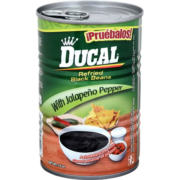Goya Ducal Blk Refried Beans W Jalapeno 15oz