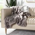 thumbnail image 2 of Safavieh Faux Pheasant Striped Fur Throw, 2 of 3