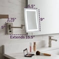 thumbnail image 5 of Jerdon Rectangular Wall Mount Makeup Mirror with 5X Magnification- Direct Wire Makeup Mirror with LED Lights - Nickel Finish - Model JRT710NLD, 5 of 7