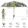 thumbnail image 3 of FORMRS Travel Umbrella Folding Auto Open Close Windproof Rain UV Protection, Beige Flower Pattern, 3 of 8