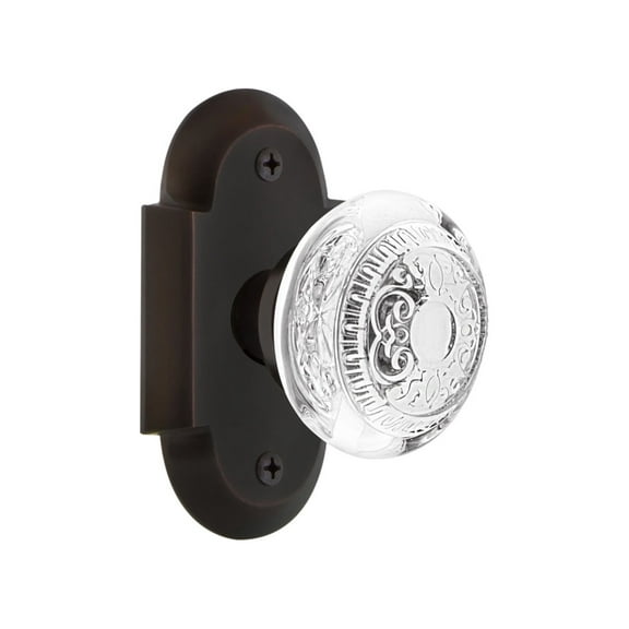 Nostalgic Warehouse Cotced_Dd_Nk Vintage Crystal Egg And Dart Dummy Door Knob Set - Bronze