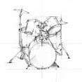 thumbnail image 2 of Harper, Ethan 26x26 Gold Ornate Wood Framed with Double Matting Museum Art Print Titled - Drum Sketch, 2 of 4