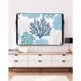 thumbnail image 3 of Outdoor TV Cover 30 to 32 Inch Weatherproof, Teal Blue Coral Waterproof TV Screen Protector for Outside Decor with Zipper and Pocket 30"L x 19"H&nbsp; , Coastal Nautical Ocean Beach, 3 of 7