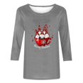 thumbnail image 4 of Meichang Chemises de Noël Manches 3/4 Coupe Ample Col Rond Tops d'Automne T-Shirts Graphiques Classiques Cadeaux pour Femmes pour Noël, 4 of 5