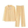 thumbnail image 4 of Kaemgyyd Women Pajamas Set Casual Plaid Button down Shirt Long Sleeve Nightwear with Pants Soft Pjs Sleepwear, 4 of 4
