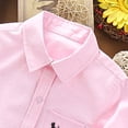 thumbnail image 3 of Kids Cotton Shirt for Boys, Long Sleeve Button Down with Puppy Embroidery, Casual & Dress School Shirt, Pink, Sizes 3-16 Years,Size 15-16 T, 3 of 7