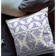 thumbnail image 3 of Amrita Sen Nandini Flowers Suede Blown and Closed Pillow w/ Insert in White and Blue, 3 of 5