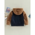 thumbnail image 4 of Kids Boys Winter Jacket, Long Sleeve Hooded Bear Pattern Zipper Closure Casual Outwear, 4 of 8