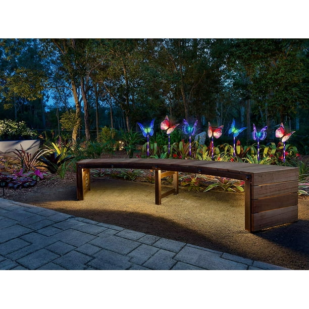 EAAERR 3 Pièces Lampes Solaires à Piquets Papillon LED Multicolore - Lumières Solaires Extérieures Jardin, Clôture, Patio Et Terrasse