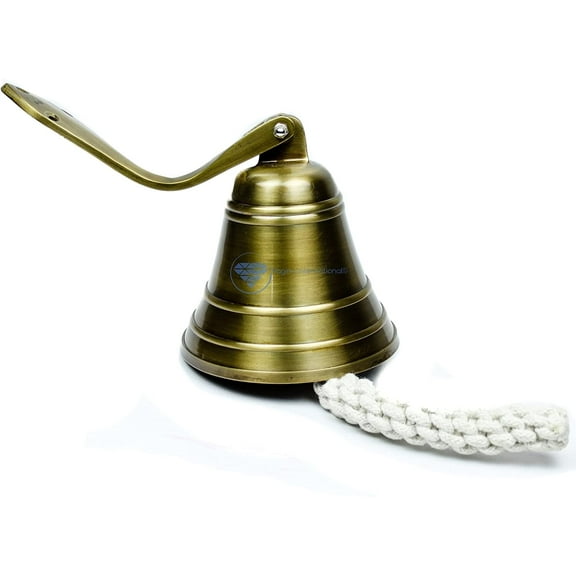 Solid Antique Brass Brushed Finished Polished Premium Nautical Boat's Bell | Maritime Navy Ship's Decor & Gifts | Nagina International … (6 Inches, Antique Brushed Copper)