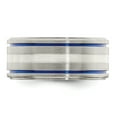 thumbnail image 3 of Edward Mirell Titanium w/Argentium Sterling Silver Anodized 10mm Band, 3 of 7