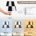 thumbnail image 5 of Black White Checkerboard Desk Lamp 3 Color Modes LED Table Lamp Nightstand Reading Light for Bedroom Living Room, 5 of 8