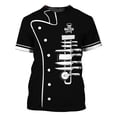 thumbnail image 5 of Ropa de trabajo para servicio de comida para hombre, camisa de Chef con estampado de disfraz, Tops de cocina para Hotel, restaurante, camisetas informales de manga corta con cuello redondo, 5 of 5