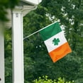 thumbnail image 3 of Ireland Irish Shamrock Flag 3x5 Outdoor, Double Sided Embroidered Shamrock, 210D Nylon Saint Patrick's Day Clover Flags, 3 of 7