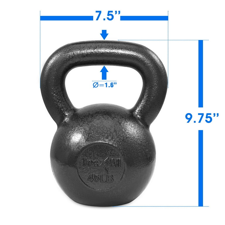 Yes4All Solid Cast Iron Kettlebell 45 lb Kettlebell Weights