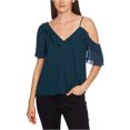 thumbnail image 1 of 1.STATE Womens Ruffle Pullover Blouse, Green, Medium, 1 of 2