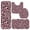 Pink and Black Leopard Print, variant on Pink and Black Leopard Print Bathroom Rug Set 4 Piece,Includes Contour,Lid Cover,Bath Mat,Non-Slip Extra Soft Absorbent Washable