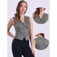 thumbnail image 2 of DARING DIVA Women's Vintage V Neck Faux Suede Button Down Sleeveless Jacket Vest S Gray, 2 of 6