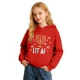 thumbnail image 4 of Tisuna Crewneck Sweatshirt For Girls Boys Child Cartoon Print Long Sleeve Pullover Tops Breathable Leisure Kids Fall Outfits Red Size 11-12 Years, 4 of 4