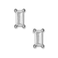 thumbnail image 2 of Cubic Zirconia Baguette Cut Stud Earrings Rhodium on Sterling Silver, 2 of 2