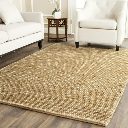 SAFAVIEH Bohemian Nel Transitional Braided Striped Area Rug  Beige/Multi  4  x 4  Square
