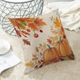 thumbnail image 4 of Autumn Pumpkin Pillow Covers 18x18 Inch Set of 2, Thanksgiving Orange Pumpkins Decoration Throw Pillow Covers Fall Maple Leaves Outdoor Cushion Cover for Sofa Couch Farmhouse Room Bed Decor, 4 of 7