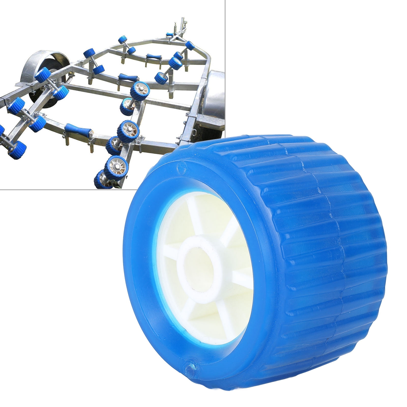 Boat Trailer Wobble Rollers 4 Blue Ribbed Wobble Rollers For Boat Trailer – 108x75x19mm, PP Material, High Temp Resistant, Universal Fit Marine Ribbed Wobble Rollers PP Boat Loading - View #5
