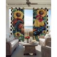 thumbnail image 6 of Vintage Sunflower Rooster Blackout Curtains for Bedroom Living Room Darkening Curtains 84 Inch Length 2 Panels Set Farmhouse Watercolor Plaid Window Curtain Window Treatment Grommet Drapes 42"x84", 6 of 9