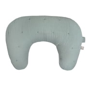 Boppy Nursing Pillow Luxe - Ergonomic Bottle & Breastfeeding Pillow with High Lift & Firm Support - Water-Resistant with Washable Cotton Muslin Cover - Baby Safety Alliance Verified - Sea Green