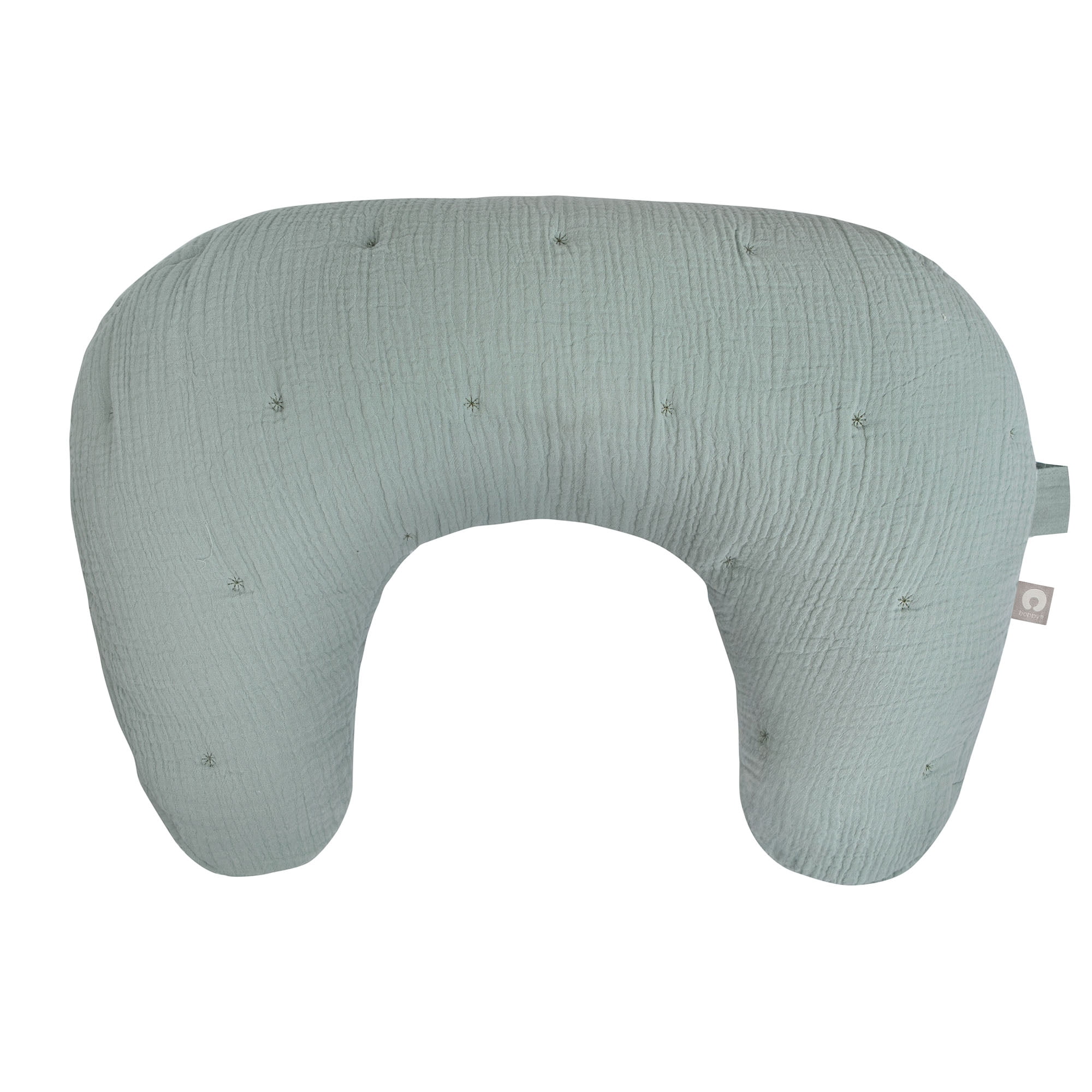 Boppy Nursing Pillow Luxe - Ergonomic Bottle & Breastfeeding Pillow with High Lift & Firm Support - Water-Resistant with Washable Cotton Muslin Cover - Baby Safety Alliance Verified - Sea Green