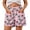 Pink, variant on Erwazi Shorts for Women Hawaiian Printed Drawstring Waist Casual Summer Shorts Outfits with Pockets