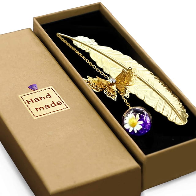 Marcapáginas de plumas de mariposa de metal, regalos divertidos de agradecimiento para profesores, regalos de Navidad para profesores, regalos para el día de la madre, regalos de cumpleaños para