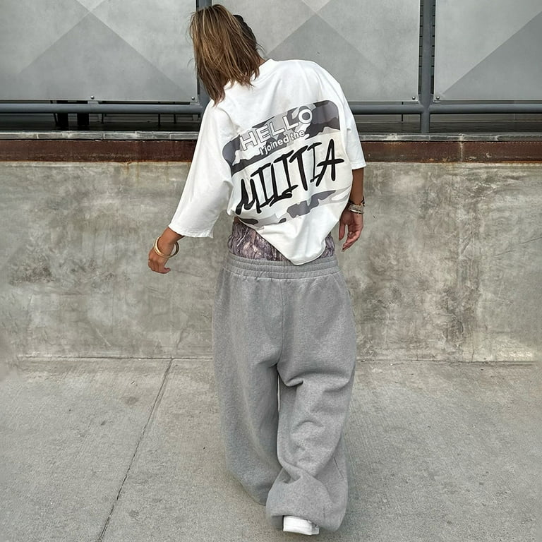 Baggy Sweatpant Casual High Double Waist Printed Boxer