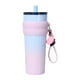 thumbnail image 2 of Vaso térmico portátil de 710 ml con tapa, regalo de cumpleaños, a prueba de fugas, reutilizable, botella de agua térmica para el trabajo y el hogar. Rosa Azul, 2 of 8
