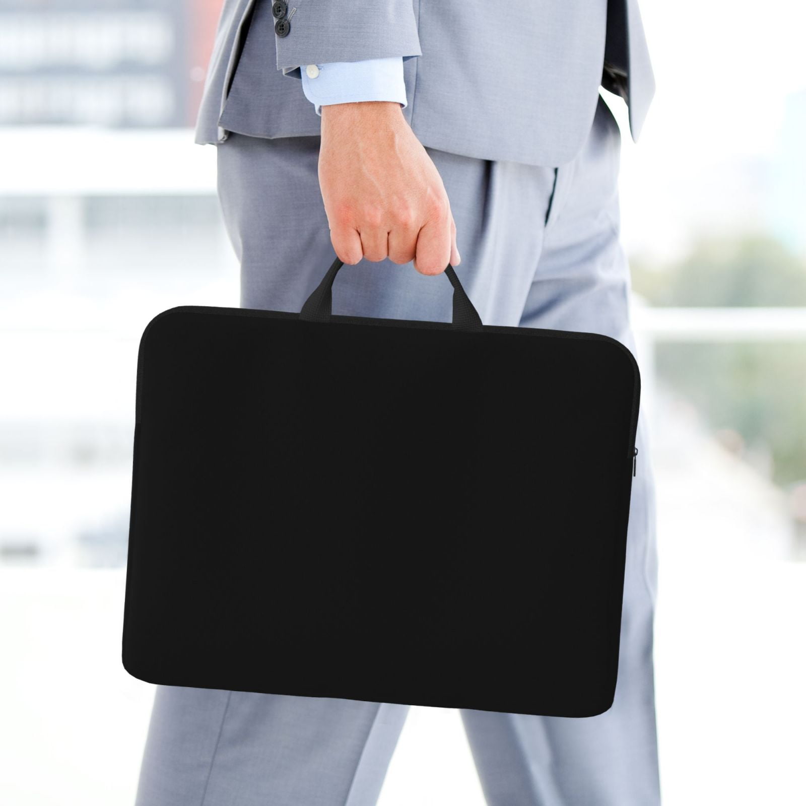 Laptop Sleeve Bag For Women Men 14inch Waterproof Durable Protective Computer Carrying Cover Handle Laptop Case Bag Black