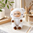 thumbnail image 4 of Magnetic Cat Stuffed Animal with Soft Plush, Single Piece, White and Brown, for Desk and Monitor, Cute Plush Toys Decoration, 4 of 5