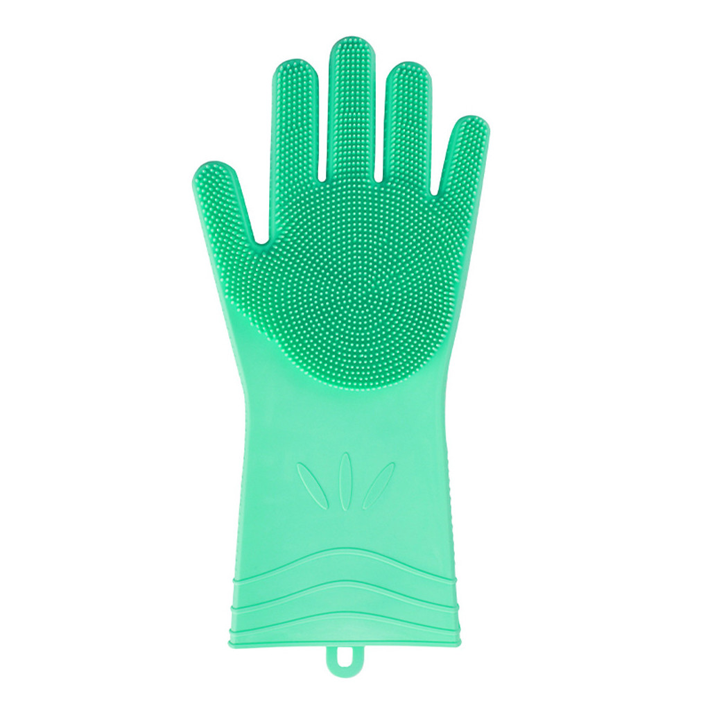 Magic Reusable Silicone Gloves Cleaning Brush Scrubber