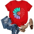 thumbnail image 6 of Women's Workout Tee - Athletic Plus Size Top - Short Sleeve Cotton - Trendy 2025 Design | Baberdicy | Womens Fashion Workout T Shirts Athletic Plus Size Tops Summer Trendy (Red | S), 6 of 9