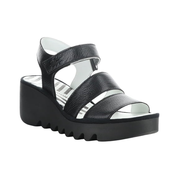 FLY London Bexy Leather Sandal, 38, Black