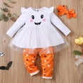 thumbnail image 6 of Douhoow 1-5 Y Girls 2Pcs Halloween Clothes Kids Splicing Long Sleeves Pullover Star Print Pants, 6 of 9