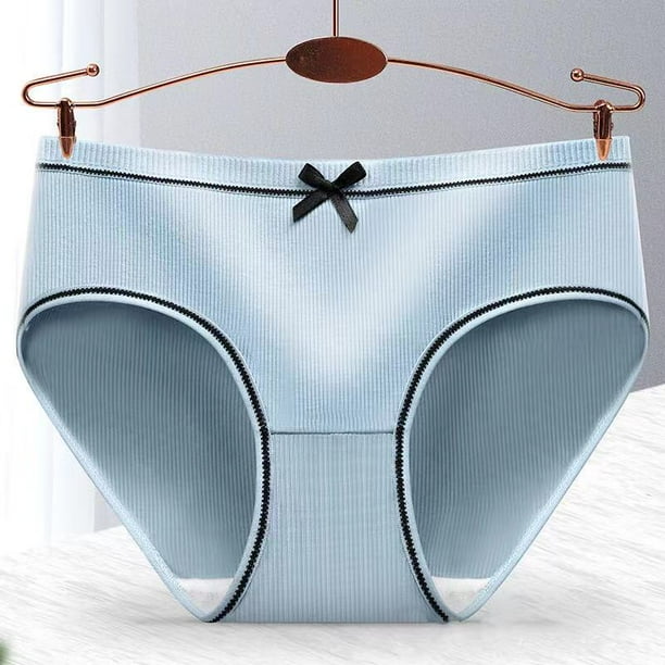 Ready stock Screw thread women's underwear women's cotton fashion briefs seamless cool underwearpangjing