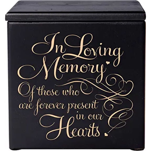 LifeSong Milestones Cremation Urns for Humans- Funeral Urn Keepsake Box for Pets - Memorial Gift for Home or Columbarium in Loving Memory of Those who are Forever Present in Our Hearts (Black)