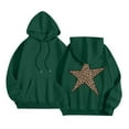 thumbnail image 4 of FAOWME Women's Hoodies With Pocket Long Sleeve Drawstring Star Print Leopard Casual Comfortable Warm Sweatshirt For Fall Winter Daily Wear Dark Green S, 4 of 4