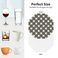 thumbnail image 5 of Leather Coasters with Heat-resistant for Drinks, Daisy plaid black -标题2 Octagon, 5 of 5