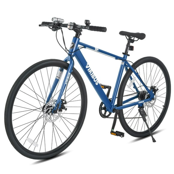 Viribus Hybrid Bike 700c Road Bike for Men & Women City Bike with Dual Disc Brakes Blue