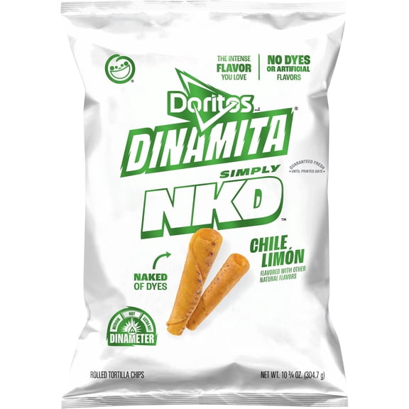 Doritos Dinamita Simply NKD Rolled Chile Limon Tortilla Chips, 10.75 oz