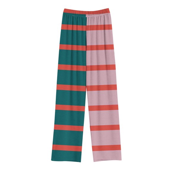 Mgmyaa Children Sports Pants Kids Striped Print Casual Pants Elastic Waist Joggers with Pockets for Outdoor Fun