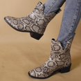 thumbnail image 2 of NECHOLOGY Botas Mujer Adulto Femenino Zapatos Botines de mujer Botas grandes de otoño e invierno para mujer, botines de tacón bajo con estampado (Khaki, 9), 2 of 7