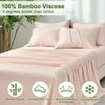 thumbnail image 2 of 6PCS 100% Rayon Derived from Bamboo_ Sheets Set Queen Size,Cooling Sheets for Hot Sleepers,Wider Elastic Band & 16" Deep Pocket,Luxury Silky Soft Breathable Bedding Set & Pillowcase,Peach Blush, 2 of 8